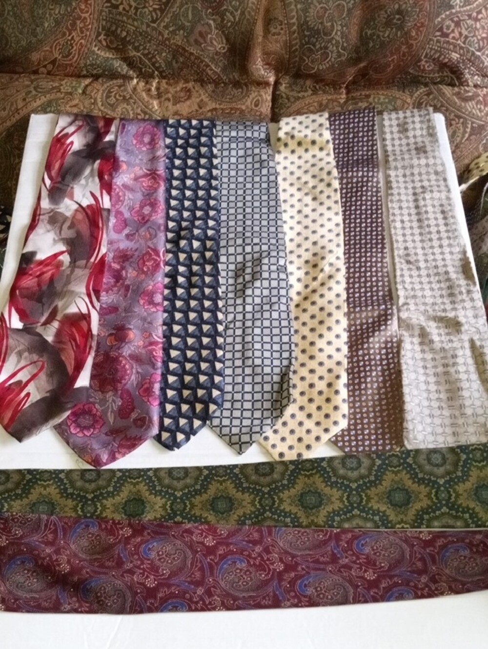 Bundle of Eight Designer Brand 100% Silk Ties & One Polyester Tie Total of Nine